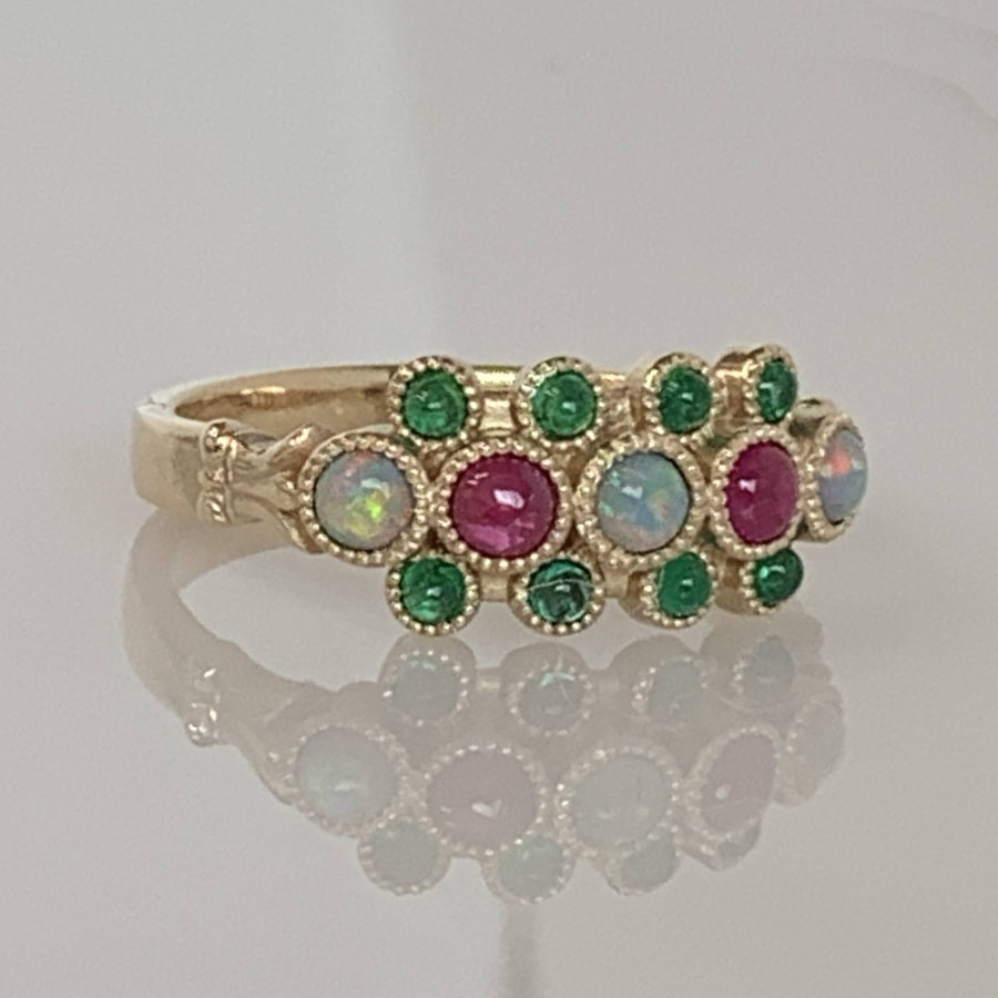 Colorful gemstone ring