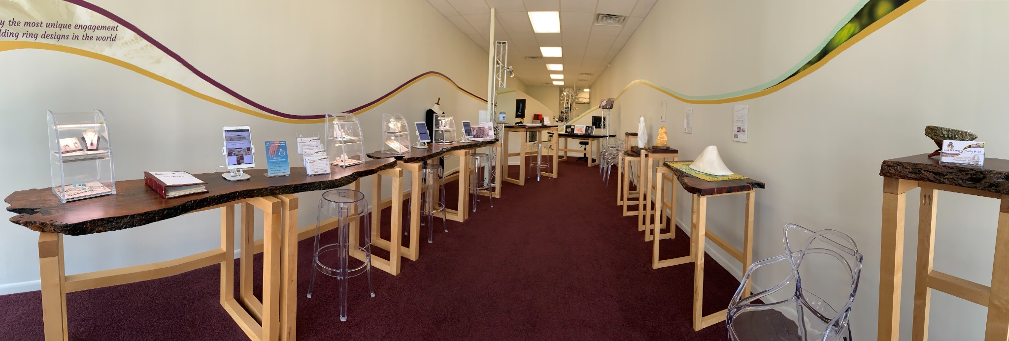 Interior of Greg and Kanae’s Georgetown jewelry gallery
